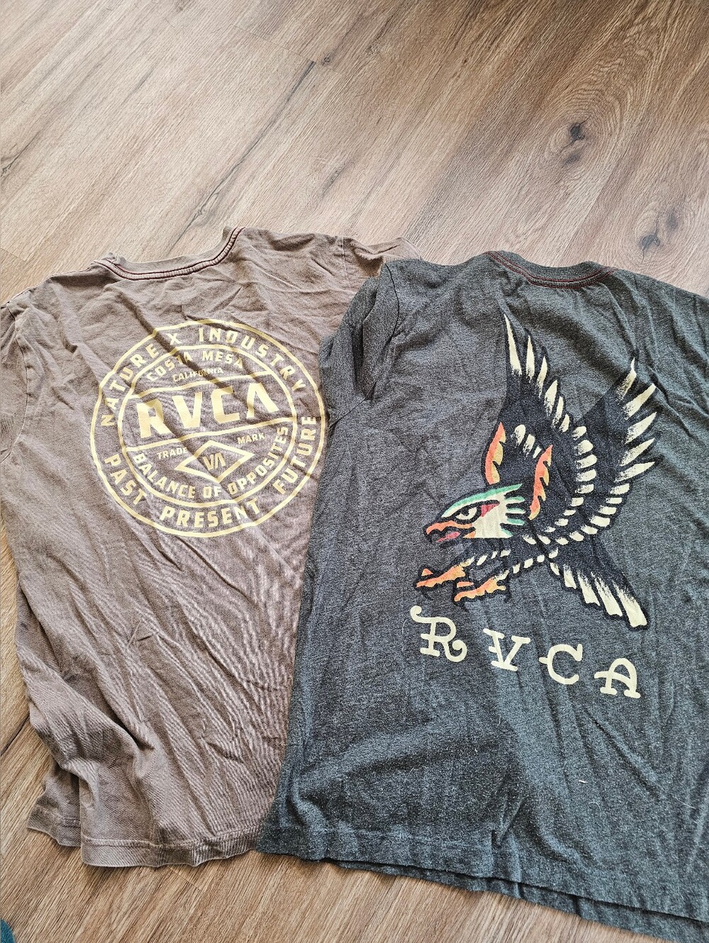 RVCA Brown & Charcoal Graphic Tee Pair